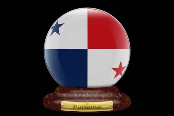 Bandera Panamá Sobre Fondo Bola Nieve — Foto de Stock