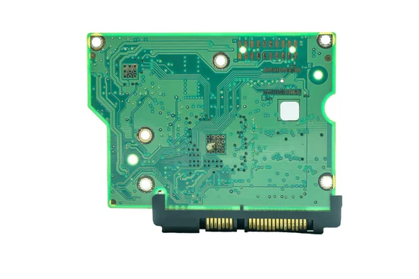 Los Circuitos Para Unidad Disco Duro Sata Aislado Sobre Fondo —  Fotos de Stock
