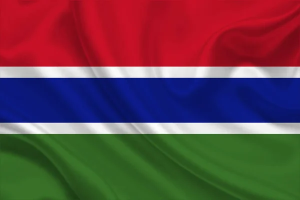 Bandeira Gâmbia Tecido Enrugado — Fotografia de Stock