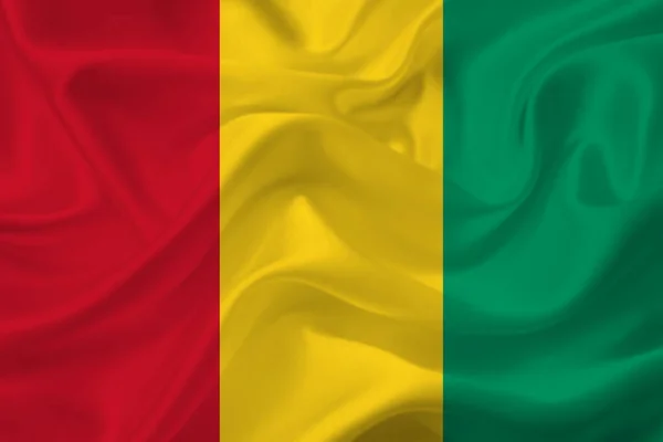 Drapeau Guinée Sur Tissu Ridé — Photo