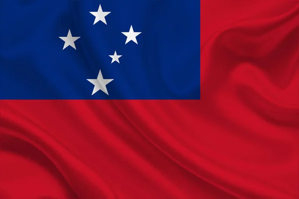 Прапор Самоа Зморшкуватій Тканині — стокове фото