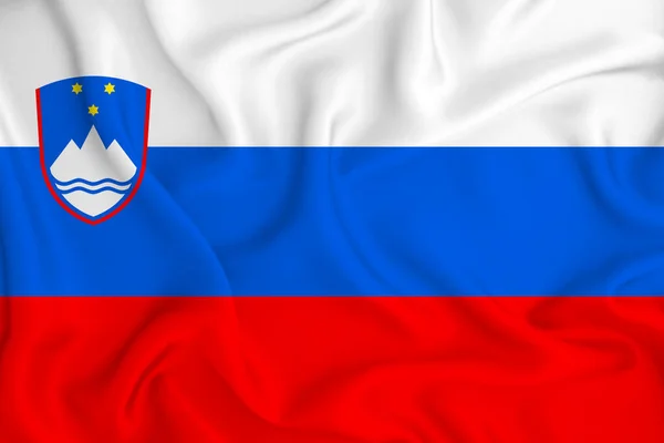 皱纹布上的斯洛文尼亚3D国旗 — 图库照片