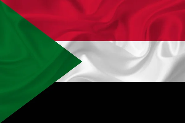 Flag Sudan Wrinkled Fabric — Stock Photo, Image