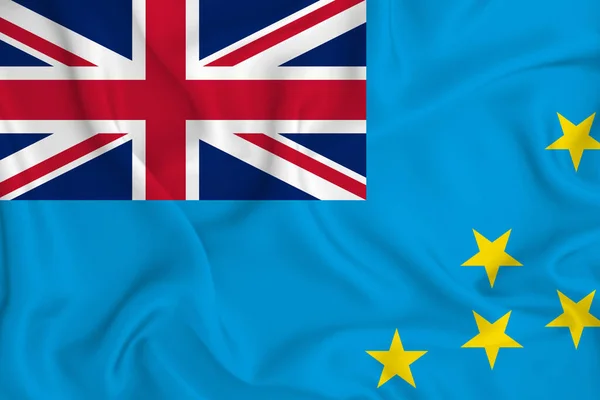 Zászló Tuvalu Egy Ráncos Szövet — Stock Fotó