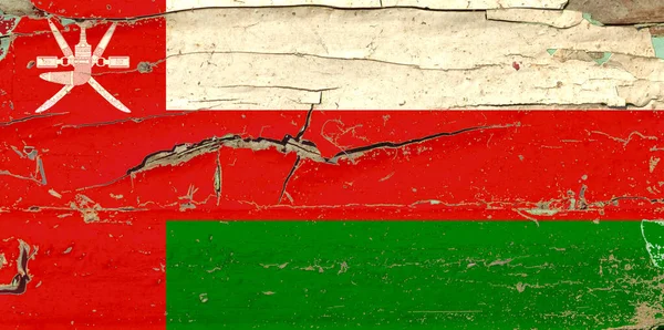 Flag Oman Old Wood Wall Background — Stock Photo, Image