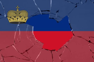 3 Boyutlu Lihtenştayn Bayrağı.