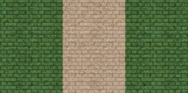 Flagge Von Nigeria Auf Einem Alten Backsteinmauer Hintergrund — Stockfoto