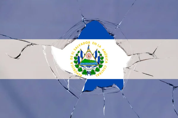 Прапор Сальвадору Скляній Лампі — стокове фото