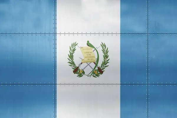 Bandera Guatemala Sobre Fondo Pared Metal —  Fotos de Stock