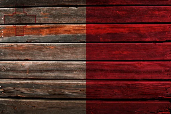 Flag Malta Old Wood Wall Background — Stock Photo, Image