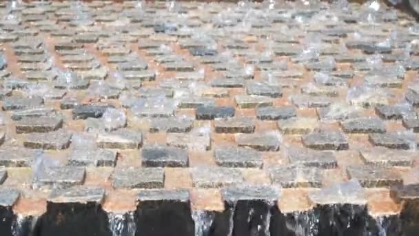 Decoratieve Waterval Tuin Het Door Mens Gemaakt — Stockvideo