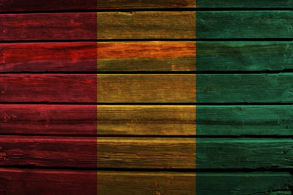 Zászló Guinea Egy Régi Fal Háttér — Stock Fotó
