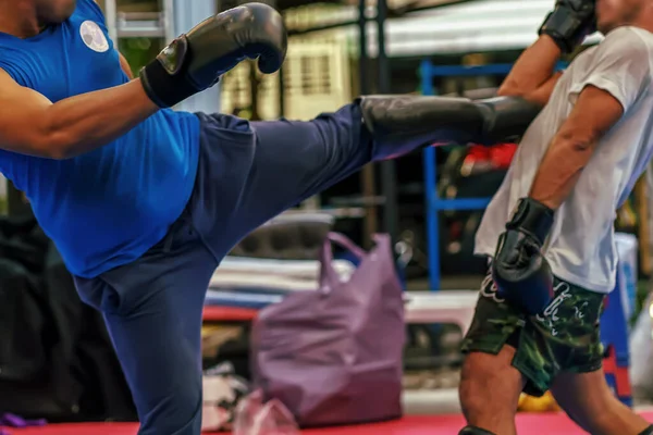 Sparring Tailandês Boxe Estádio Boxe — Fotografia de Stock