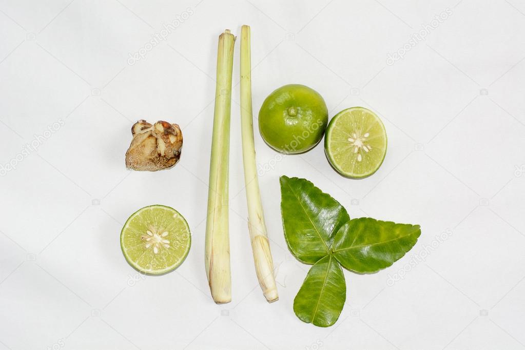 Spices of spicy lemongrass soup or tom yam