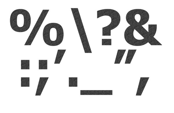 Black matrix pattern on english character