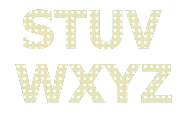 영어 문자에 폴카 도트 패턴 — 스톡 사진