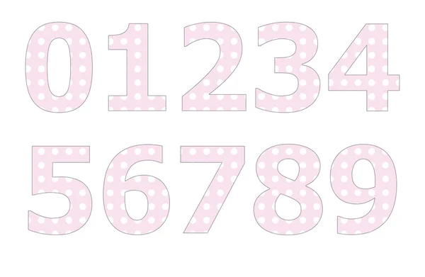Polka dot patroon op nummer — Stockfoto