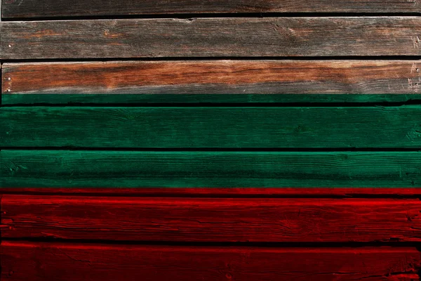 木材にブルガリアの旗 — ストック写真