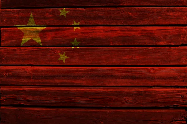 Bandiera della Cina su legno — Foto Stock