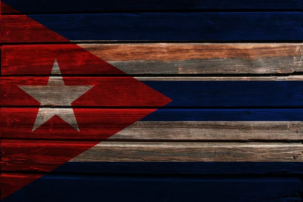 Bandera de Cuba sobre madera — Foto de Stock