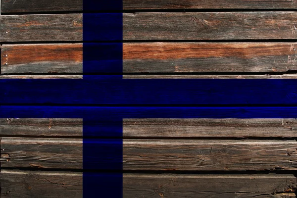 Флаг Финляндии по дереву — стоковое фото