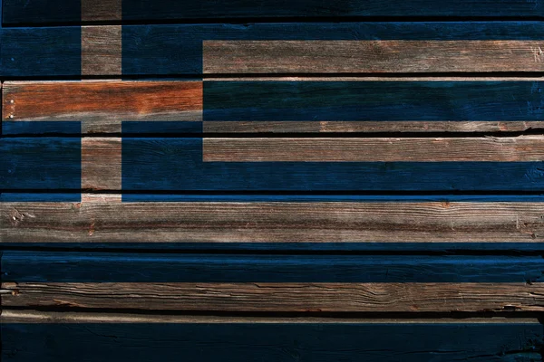 Bandiera della Grecia su legno — Foto Stock