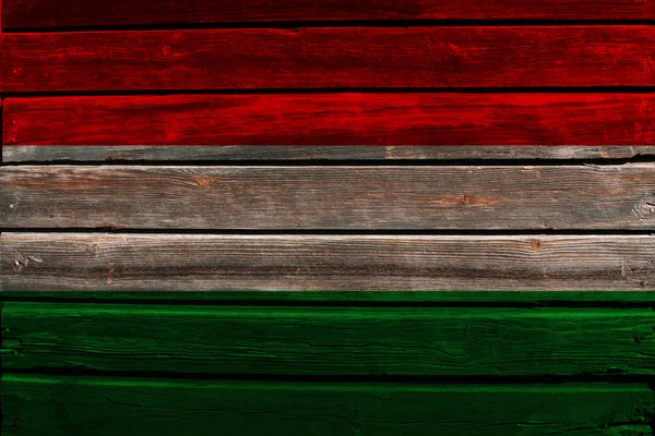 Vlajka Maďarska na dřevo — Stock fotografie