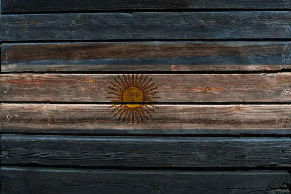 Flaga Argentyny na drewno — Zdjęcie stockowe