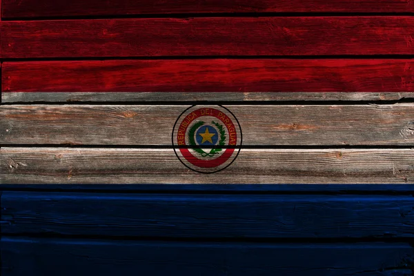 Bandiera del Paraguay su legno — Foto Stock