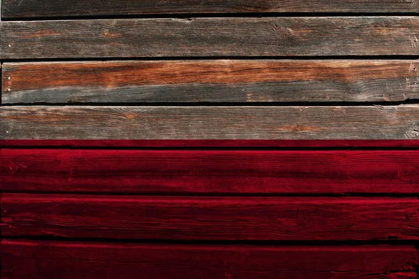 木材にポーランドの旗 — ストック写真