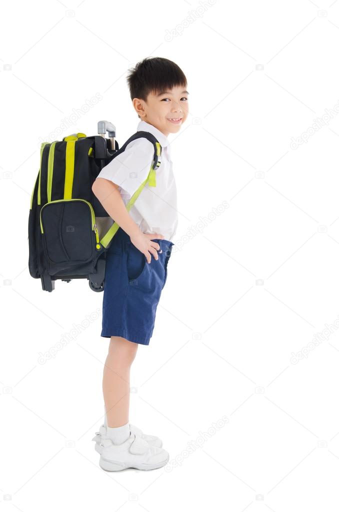 school boy with bag