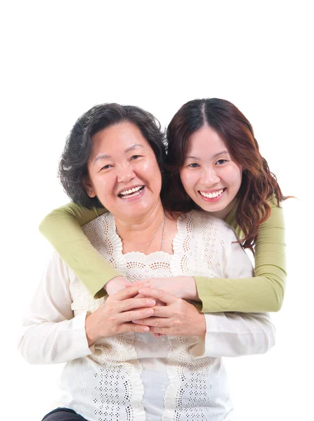 Asian senior woman and daughter — Stock Photo, Image