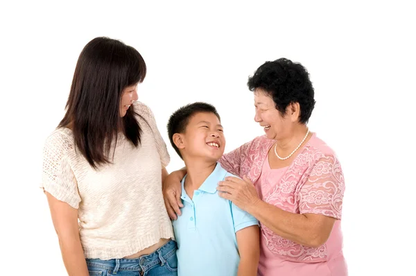 Asiático três gerações família — Fotografia de Stock