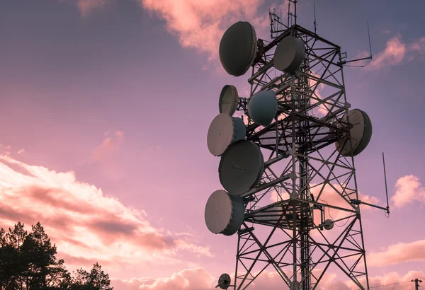 Communication and transmission tower for military use — Stock Photo, Image