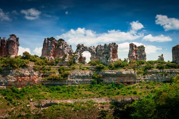 Каньйон Ебро. Orbaneja дель Кастільо. — стокове фото