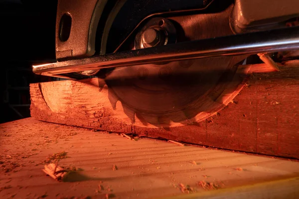 Detalle Una Hoja Sierra Circular Para Madera — Foto de Stock