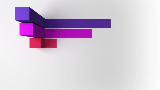 Gráfico de caja de título de barra cuadrada 3D Six, presentación template.version 3 (incluido alfa ) — Vídeo de stock