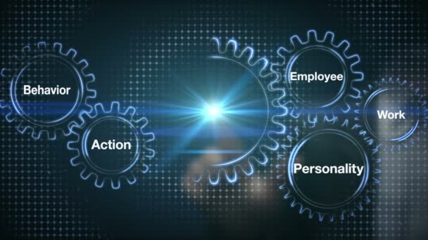 Gear with keyword, Behavior, Personality, Employee, Action, Work, Businessman touch screen 'MOTIVATION' (included alpha) — Stock Video