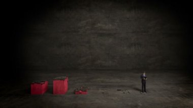 İşadamı artış bar grafiği, yükselen pazar (alfa dahil)