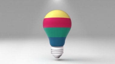 Dört başlık 3d ampul şekil kutusu, görselleştirme şekli bir ampul, sunum templete. (alfa dahil)