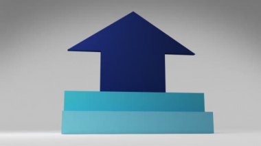 İki tane 3d merdiven basamaği. ok kare giriş kutusu diyagramı grafik, powerpoint sunu şablonu. (alfa dahil)