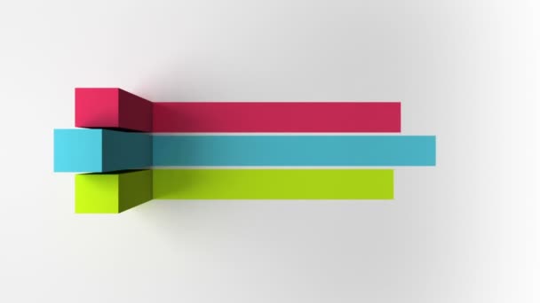 3D Tres barra cuadrada cuadro de título gráfico, presentación template.version 3 (alfa incluido ) — Vídeo de stock