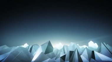 İleri ye doğru hareket eden soyut lowpoly vektör koyu arka plan. Illüstrasyon. 3
