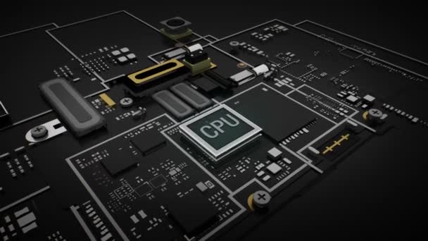 Cpu on hologram Euro sign, Euro currency, Concepto de mercado económico financiero digital . — Vídeos de Stock