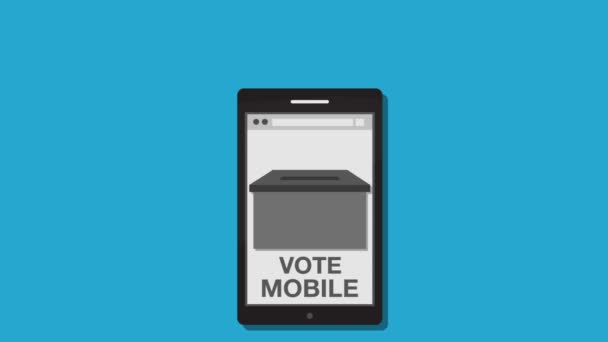 Различные руки голосования на интернет-мобильный телефон, смартфон. (включено альфа ) — стоковое видео