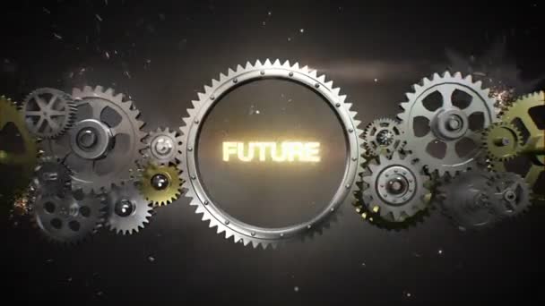 Connecter les roues dentées et faire mot-clé, 'FUTURE' (inclus alpha ) — Video