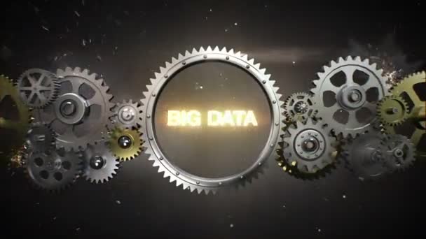 Connecter les roues dentées et faire mot-clé, 'BIG DATA' (inclus alpha ) — Video