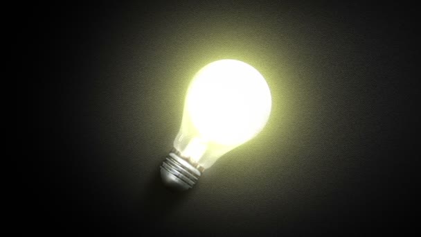 電球のライト、アイデアの概念をオンにする. — ストック動画