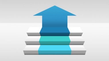 Üç tane 3d merdiven basamaği. ok kare giriş kutusu diyagramı grafik, powerpoint sunu şablonu.2 