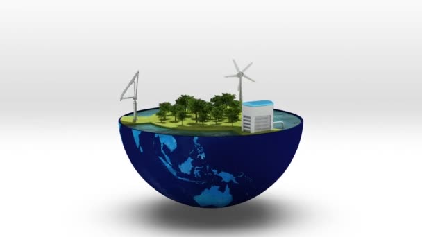 La Terra cambia Pannello energetico ecologico, Energia ecologica. (incluso alfa ) — Video Stock